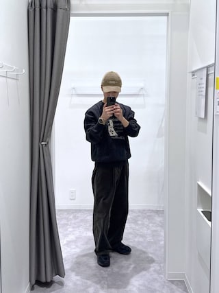 「LAKOLE(ラコレ)のコーデュロイロゴCAP / 1051111(キャップ)」を使った、たろさん(メンズ・169cm)の秋コーディネート