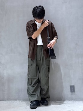 「アイテム（カーゴパンツ）」を使った、たろさん（メンズ・169cm・20代）の夏コーディネート