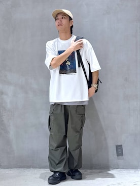 「アイテム（バックパック/リュック）」を使った、たろさん（メンズ・169cm・20代）の夏コーディネート
