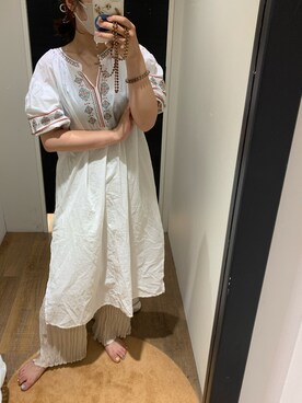 「SPINNS（スピンズ）のアイテム（ワンピース）」を使った、minoさん（レディース・159cm）の夏コーディネート