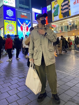 「plain-me（プレインミー）のアイテム（ジャケット/アウター）」を使った、EnShuoさん（メンズ・177cm）の冬コーディネート