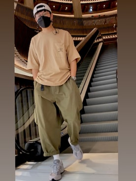 「plain-me（プレインミー）のアイテム（トップス）」を使った、EnShuoさん（メンズ・177cm）の夏コーディネート