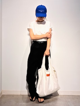 「UNIVERSAL OVERALL（ユニバーサルオーバーオール）のアイテム」を使った、Nari.さん（レディース・156cm）の夏コーディネート