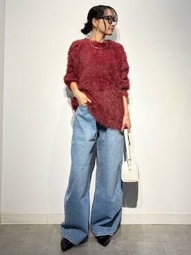 「AZUL by moussy（アズールバイマウジー）のボールチェーンミックスネックレス（ネックレス、ゴールド系）」を使った、Nari.さん（レディース・156cm）の秋コーディネート