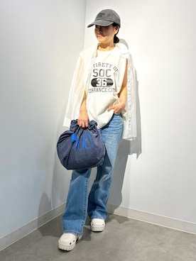 「abahouse mavie（アバハウスマヴィ）のﾋﾟｸﾞﾒﾝﾄｷｬｯﾌﾟ（ネックレス、ブラック系）」を使った、Nari.さん（レディース・156cm）の春コーディネート