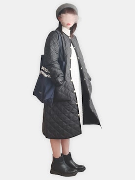 「Traditional Weatherwear」｜「アイテム（ハンチング/ベレー帽）」を使った、hitomiさん（レディース・158cm）の冬コーディネート
