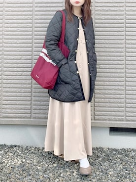「Traditional Weatherwear」｜「アイテム（シャツワンピース）」を使った、hitomiさん（レディース・157cm）の秋コーディネート