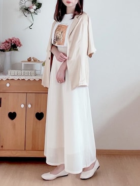 「AmbreNeige」｜「アイテム（その他アウター）」を使った、hitomiさん（レディース・158cm）の夏コーディネート