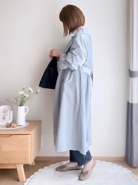「reca（レカ）のアイテム（トレンチコート）」を使った、hitomiさん（レディース・157cm）の春コーディネート