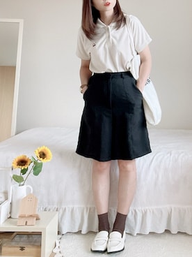 「ニコアンド」｜「アイテム（ローファー）」を使った、hitomiさん（レディース・157cm）の夏コーディネート
