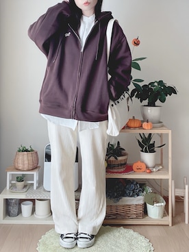 「アイテム（シャツ/ブラウス）」を使った、hitomiさん（レディース・156cm）の秋コーディネート