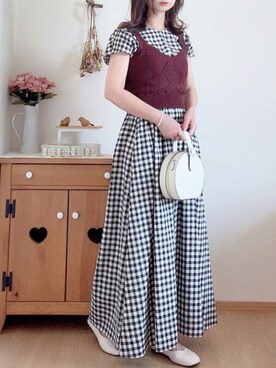 「Lara Flamingo（ララフラミンゴ）のアイテム」を使った、hitomiさん（レディース・158cm）の夏コーディネート