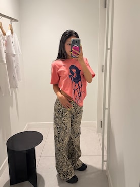 「Oriens JOURNAL STANDARD(オリエンス ジャーナルスタンダード)のレオパードポケットパンツ(その他パンツ、ベージュ系)」を使った、なーなさん(レディース)の春コーディネート