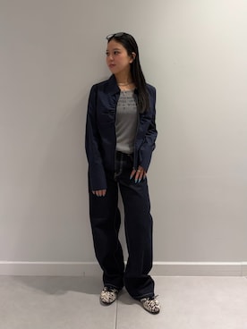 「Oriens JOURNAL STANDARD(オリエンス ジャーナルスタンダード)のワイドベーシックデニム(デニムパンツ、ブルー系)」を使った、なーなさん(レディース)の冬コーディネート