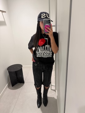 「Oriens JOURNAL STANDARD(オリエンス ジャーナルスタンダード)のサブリナデニムパンツ(デニムパンツ、ブラック系)」を使った、なーなさん(レディース)の春コーディネート