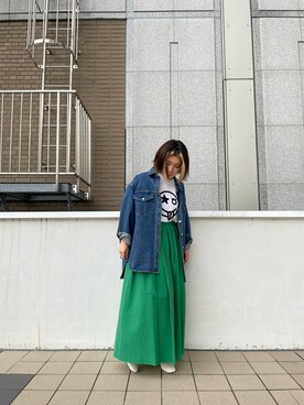 「ONE MADE（ワンメイド）のアイテム」を使った、かとぱんさん（レディース・155cm）の春コーディネート