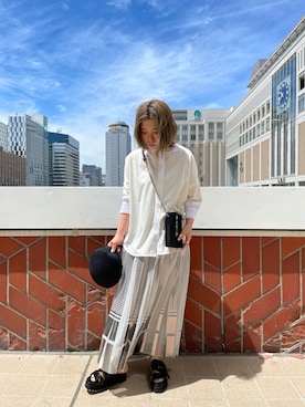 「NAKAGAMI（ナカガミ）のアイテム」を使った、かとぱんさん（レディース・155cm）の夏コーディネート
