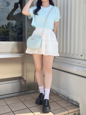 「apres jour（アプレジュール）のアイテム（Tシャツ/カットソー）」を使った、apres_jourさん（レディース・162cm）の夏コーディネート