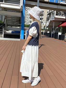 「apres jour（アプレジュール）のアイテム（帽子）」を使った、apres_jourさん（レディース・153cm）の夏コーディネート