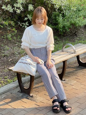 「apres jour（アプレジュール）のアイテム（サンダル）」を使った、apres_jourさん（レディース・153cm）の夏コーディネート