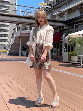 「apres jour（アプレジュール）のアイテム（サンダル）」を使った、apres_jourさん（レディース・153cm）の夏コーディネート