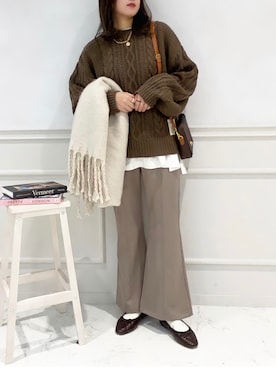 「apres jour（アプレジュール）のアイテム（パンツ）」を使った、apres_jourさん（レディース・162cm）の冬コーディネート