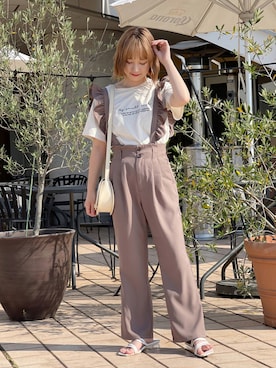 「apres jour（アプレジュール）のアイテム（オールインワン・サロペット）」を使った、apres_jourさん（レディース・153cm）の夏コーディネート