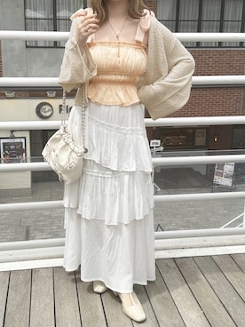 「アイテム（その他トップス、オレンジ系）」を使った、apres_jourさん（レディース・162cm）の春コーディネート