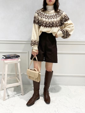 「apres jour（アプレジュール）のアイテム（パンツ）」を使った、apres_jourさん（レディース・162cm）の冬コーディネート