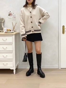 「アプレジュール」｜「アイテム（カーディガン/ボレロ）」を使った、apres_jourさん（レディース・162cm）の秋コーディネート