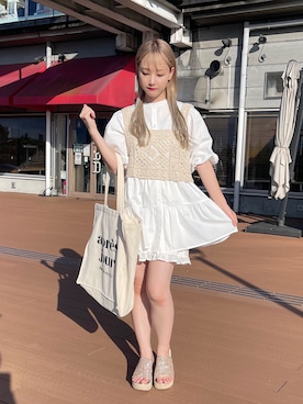 「apres jour（アプレジュール）のアイテム（サンダル）」を使った、apres_jourさん（レディース・153cm）の夏コーディネート