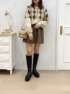 「アプレジュール」｜「アイテム（ニット/セーター）」を使った、apres_jourさん（レディース・162cm）の秋コーディネート