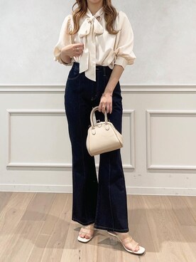 「フレアデニム」｜apres_jourさん（レディース・160cm）の春コーディネート