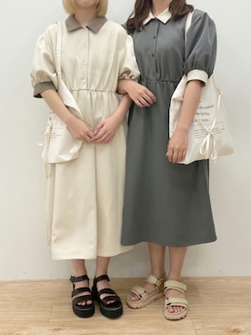 「apres jour（アプレジュール）のアイテム（サンダル）」を使った、apres_jourさん（レディース・153cm）の夏コーディネート