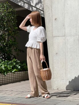 「apres jour（アプレジュール）のアイテム（サンダル）」を使った、apres_jourさん（レディース・153cm）の夏コーディネート
