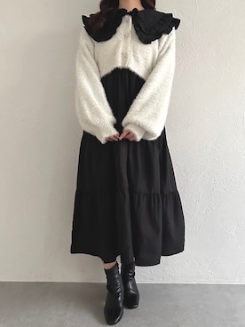 「apres jour（アプレジュール）のアイテム（ワンピース/ドレス）」を使った、apres_jourさん（レディース・162cm）の冬コーディネート