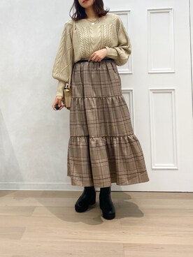 「アプレジュール」｜「アイテム（ニット/セーター）」を使った、apres_jourさん（レディース・162cm）の秋コーディネート