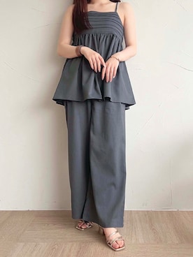 「apres jour（アプレジュール）のアイテム（スラックス）」を使った、apres_jourさん（レディース・162cm）の夏コーディネート