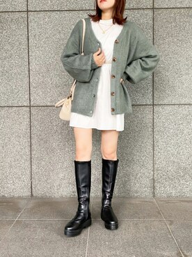 「アプレジュール」｜「アイテム（カーディガン/ボレロ）」を使った、apres_jourさん（レディース・162cm）の秋コーディネート