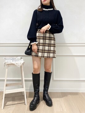 「アプレジュール」｜「アイテム（ニット/セーター）」を使った、apres_jourさん（レディース・162cm）の冬コーディネート
