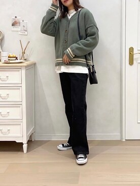 「アプレジュール」｜「アイテム（カーディガン/ボレロ）」を使った、apres_jourさん（レディース・162cm）の秋コーディネート