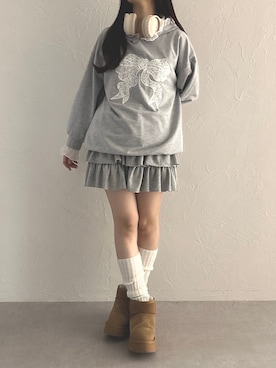 「apres jour（アプレジュール）のアイテム（スウェット）」を使った、apres_jourさん（レディース・162cm）の冬コーディネート