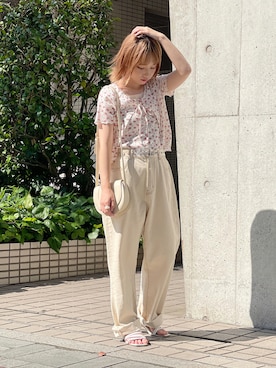 「apres jour（アプレジュール）のアイテム（サンダル）」を使った、apres_jourさん（レディース・153cm）の夏コーディネート