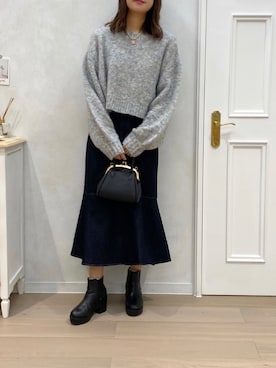 「アプレジュール」｜「アイテム（ニット/セーター）」を使った、apres_jourさん（レディース・162cm）の秋コーディネート