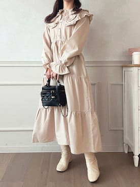 「apres jour（アプレジュール）のアイテム（ワンピース/ドレス）」を使った、apres_jourさん（レディース・162cm）の冬コーディネート