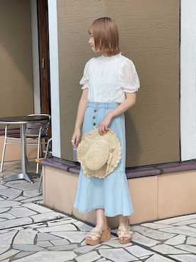 「apres jour（アプレジュール）のアイテム（サンダル）」を使った、apres_jourさん（レディース・153cm）の夏コーディネート