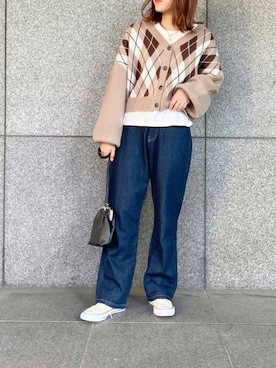 「アプレジュール」｜「アイテム（カーディガン/ボレロ）」を使った、apres_jourさん（レディース・162cm）の秋コーディネート