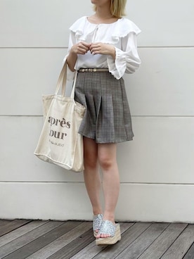「apres jour（アプレジュール）のアイテム（サンダル）」を使った、apres_jourさん（レディース・153cm）の夏コーディネート