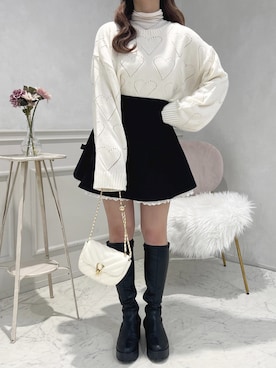 「ハートニット」｜apres_jourさん（レディース・162cm）の冬コーディネート
