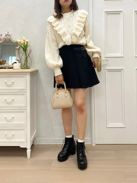 「アプレジュール」｜「アイテム（ニット/セーター）」を使った、apres_jourさん（レディース・162cm）の冬コーディネート